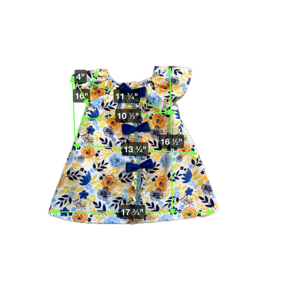 Handmade Toddler Dress Set Blue Velvet Bonnet 12-18 months Velvet Bows - Picture 5 of 10